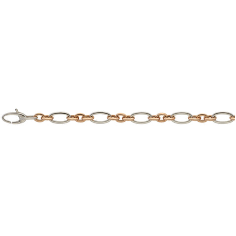 Fantasiekette 02 Roségold/Weissgold halbmassiv 6.5 mm