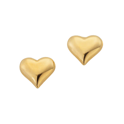 Herzohrstecker 02 Gelbgold
