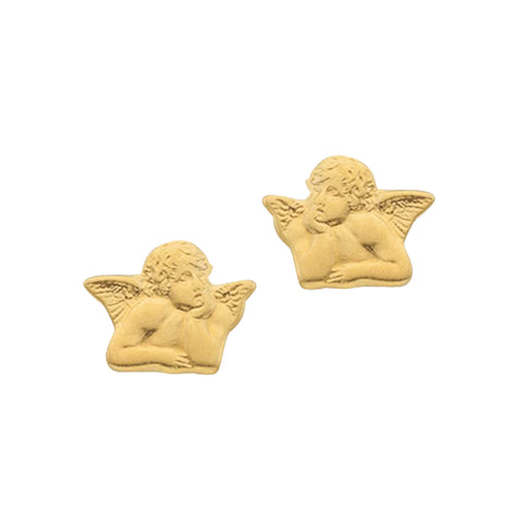 Schutzengelohrstecker 01 Gelbgold